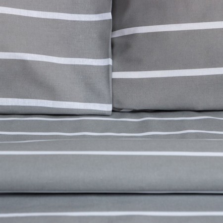 Bedding Ethel 1.5sp Gray Stripes 143x215cm, 150x214cm, 70x70cm-2 pcs, 100% cotton, Poplin-6