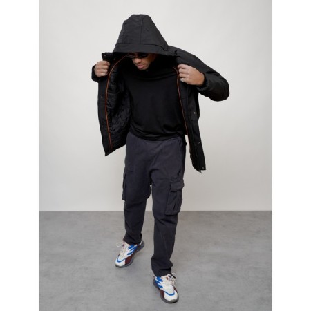 Male demi -season park, size 52, black color-1