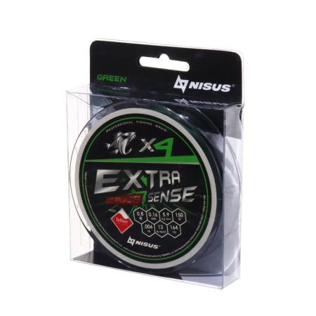 NISUS EXTRASENSE X4 PE cord, diameter 0.16 mm, test 5.9 kg, 150 m, green-1