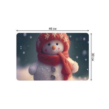 A set of napkins for setting the Snowman table, rectangular, rounded edges, size 30x46 cm, 4 pcs-2
