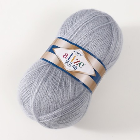 Yarn "Angora Real 40" 60% acrylic, 40% wool 430m/100g (21 gray)-1