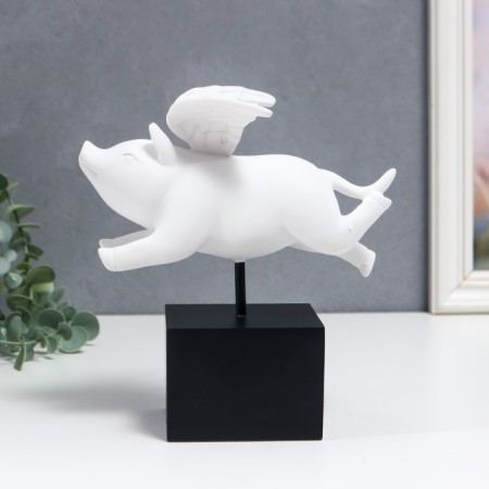 Polystone souvenir "White lead with wings" 18x8x17 cm-4