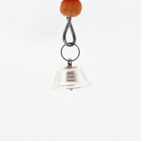 A toy for birds with a carapace carapace and beads, 20 x 6 cm, orange-1