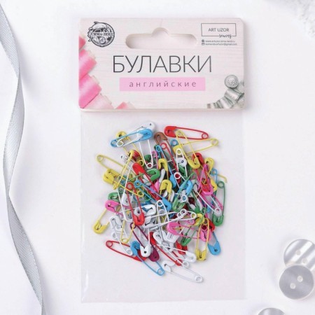 English pins, 18 mm, 100 pcs, colorful color-3