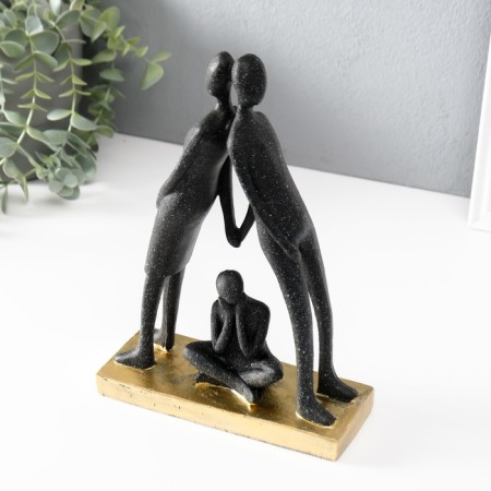 Souvenir Polystone "House there is the family" Black 7x17x24.5 cm-4