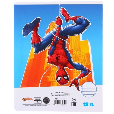 A set of notebooks 10 pieces, 12 sheets, in a cage, cover coated cardboard, spider-man-4