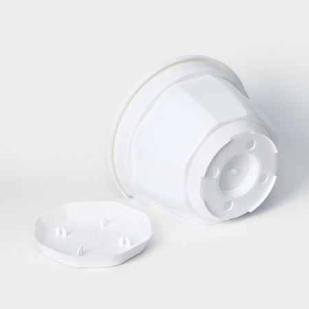 Kashpo wall “Nika”, d = 20 cm, 3 l, white color-3