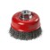 Cup brush KWB, D = 100 mm, wire d = 0.5, mount M14, HSS steel