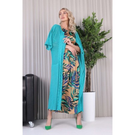 Cardigan female, size 42, green color-4