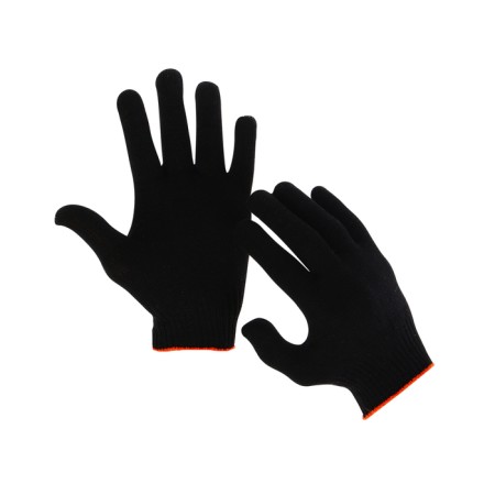 Workers, m/b gloves, knitting grade 7, 5 threads, size 9, without coating, black-1