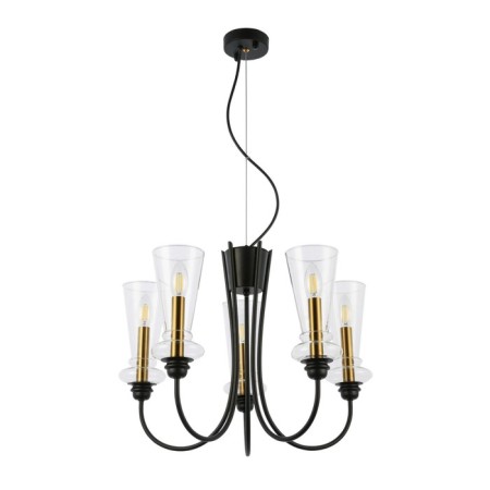 Suspended EVOLUCE lamp. Sle112403-05. Rammo. 5x40 watts, E14, 54x54x44 cm, black color-4