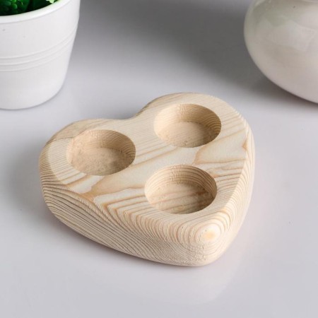 Silent Wooden under 3 candles "Heart", array, 12.5 × 12 × 3 cm-1