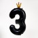 Foil ball 40 "" Number 3 with the crown ", the color is black