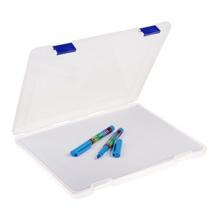 A4 document folder, with blue latches, 230 x 305 x 23 mm, transparent case-2