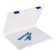 A4 document folder, with blue latches, 230 x 305 x 23 mm, transparent case
