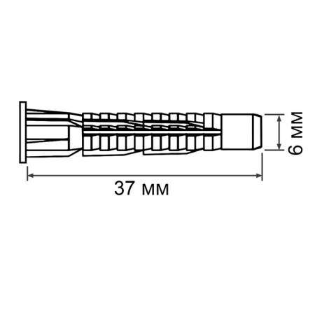 Tundra dowel, universal, with board, polypropylene, 6x37 mm, 1000 pcs-5