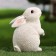 Garden figure "Hare" White, 11x11x18cm ////