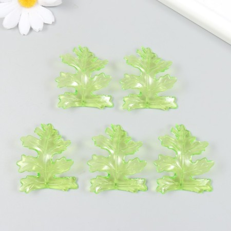 Decor for creativity plastic "Leaves" transparent green set 20 grams 0.4x4x5.2 cm-2