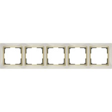 Рамка на 5 постов  WL03-Frame-05-ivory-GD, цвет золото, слоновая кость