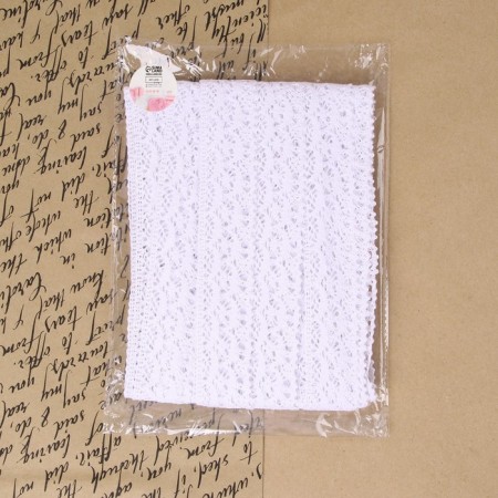 Knitted lace, 40 mm × 10 ± 1 m, white color-3
