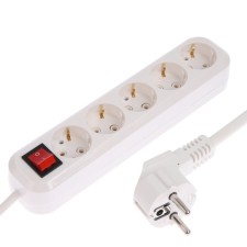 Сетевой фильтр 5bites SP5W-318 5S, 5 розеток, 3х1.5 мм2, с з/к, 16 A, ABS, 1.8 м, белый