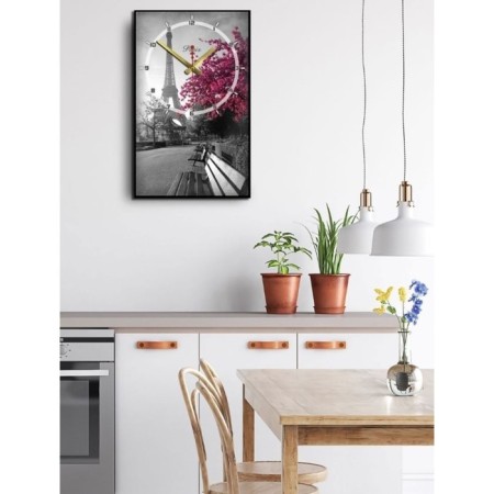 Carty clock, interior, interior "flowering tree in Paris", smooth move, 57 x 35 cm-2