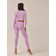 Crop female top with long sleeve Crop Top Manica Lunga, size 46, color Lilac