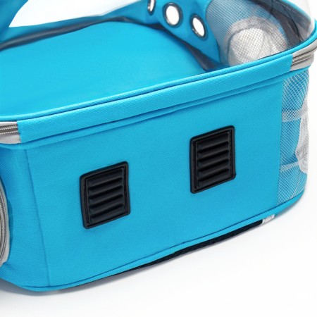 The backpack for carrying animals is transparent, 31 x 28 x 42 cm, blue-8