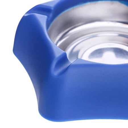 Ash for a house of stainless steel, for cigarettes and sticks, 13 x 13.3 cm, blue-2