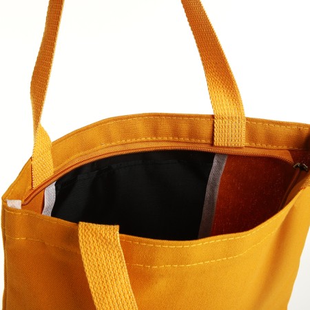 Soper bag with lightning, from textiles, yellow color-2