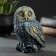 Figure "Owl on the hemp" gray-blue 10x9x14.5cm