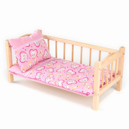 Puppet bed “kittens in the hearts”: sheet, blanket 46 × 36 cm, pillow 23 × 17 cm-1