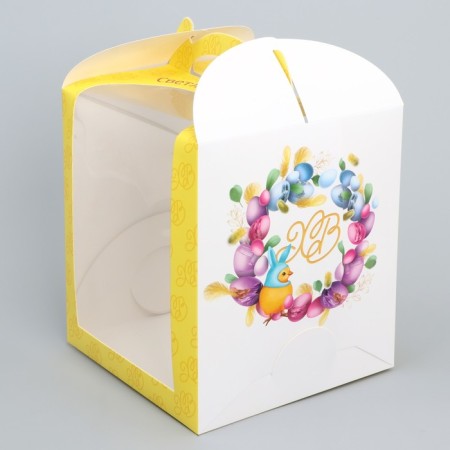 Box for cake, confectionery packaging, Easter, 15 x 15 x 18 cm-3