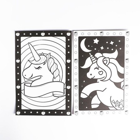 Application by stickers "Unicorn", 2 pictures - bases, 2 sheets of stickers-2