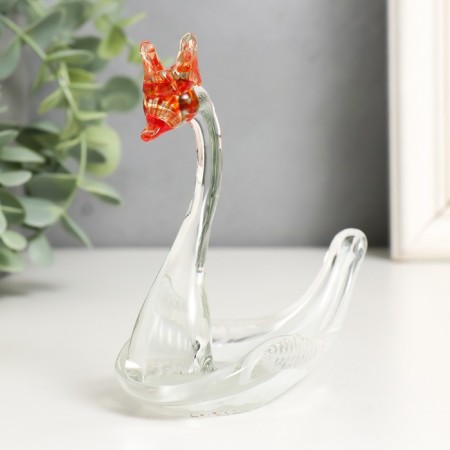 Souvenir "Swan" H 115 mm. (into glassbreed) kr/b-1