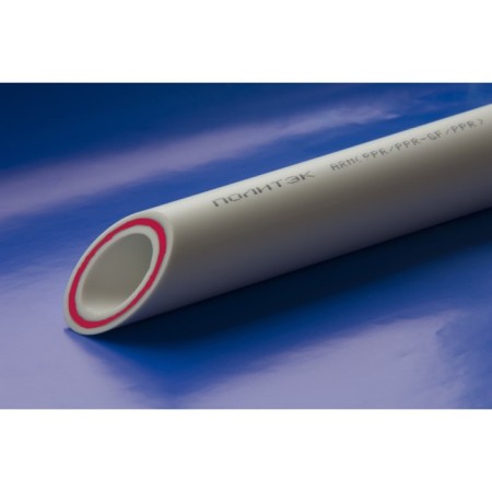 Polypropylene pipe "Politek" reinforced with fiberglass, d = 25x3.5 mm, PN20, 4 m, white-1