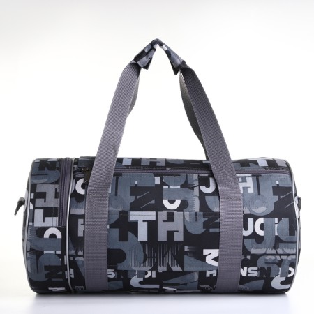 Sports bag with lightning, 2 outer pockets, long belt, gray color-1