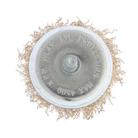 Metal brush for a tundra drill, with a hairpin, "cup", 65 mm-3
