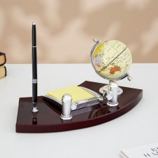Set of a desktop 4V1 with a business card holder, 18x35 cm, red tree