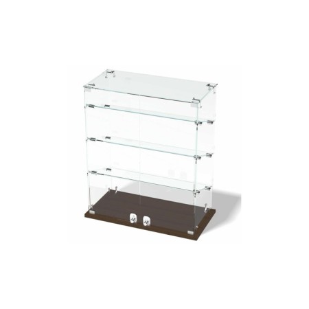 Smail window, 3 inclined shelves, 600 × 300 × 700, chipboard, glass, color wenge-1
