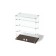 Smail window, 3 inclined shelves, 600 × 300 × 700, chipboard, glass, color wenge