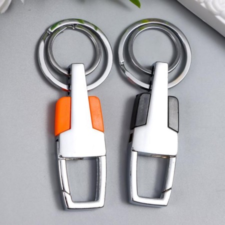 Metal keychain, dual ring "Carabin" mix 8x3.2 cm-3