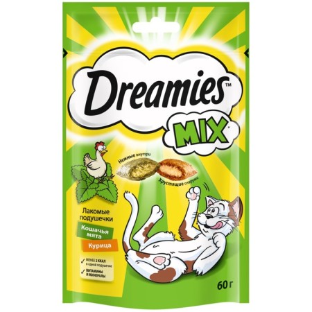 Dreamies treat for cats, chicken and cat mint, 60 g-7