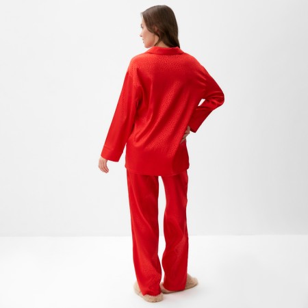 Women's pajamas (shirt, trousers) KAFTAN "Leopard", Red, p.40-42-3