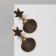 Clips "shells" with sea stars, color black gold
