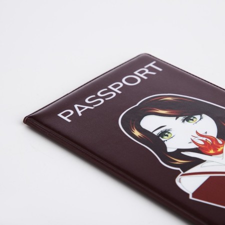 Cover for passport, burgundy color-4