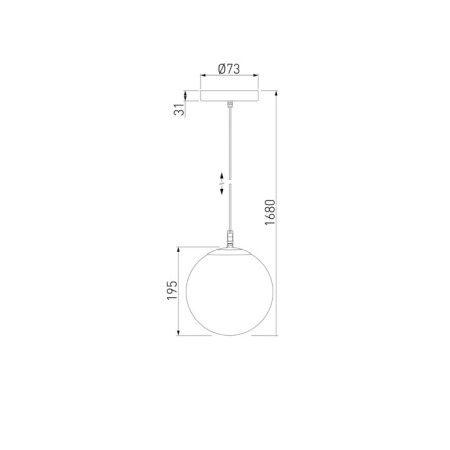 Suspension lamp Elektrostandard, Sfera E14 195x195x1680 mm, IP54, Black Color-5