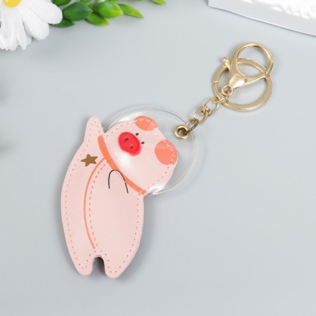 Kozhzam keychain with carabiner "Pig-cosmonaut" 9.3x7.3 cm-2