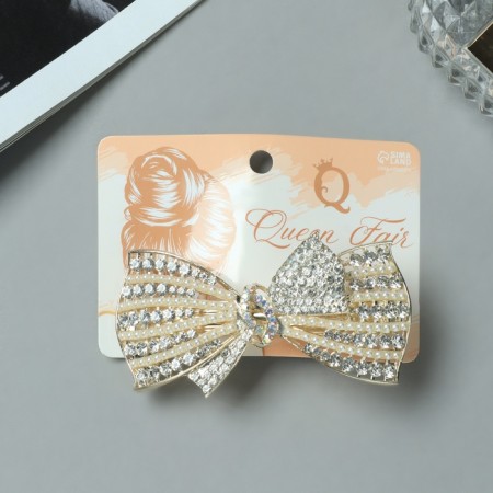 Hair hairpin "Libya" double bow, 8.5 cm-2