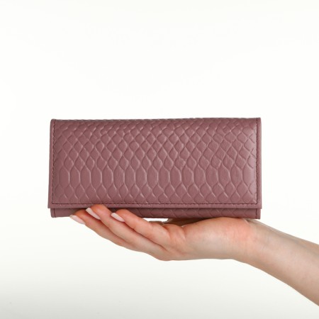 Women's wallet on the button, Textura, pink color-8